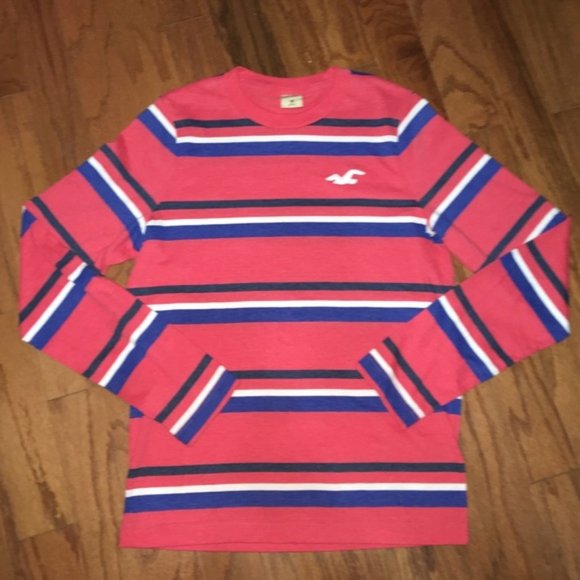 Hollister Tops - *3/$15* Hollister Pink Striped Long Sleeve Tee